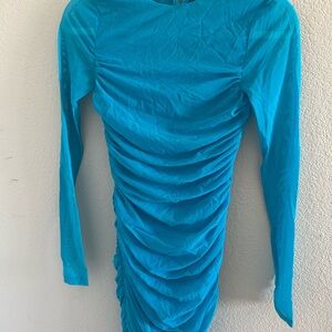 Alice + Olivia Blue Long Sleeve Dress